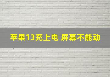 苹果13充上电 屏幕不能动